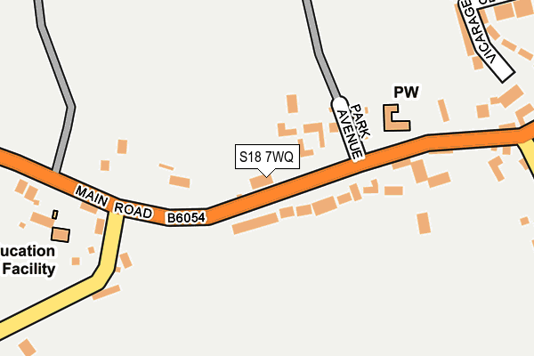 S18 7WQ map - OS OpenMap – Local (Ordnance Survey)