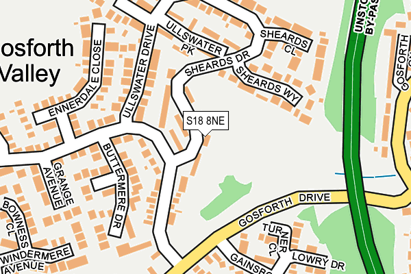 S18 8NE map - OS OpenMap – Local (Ordnance Survey)