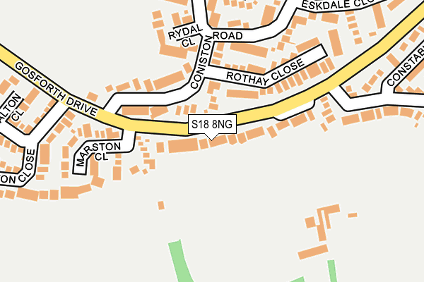 S18 8NG map - OS OpenMap – Local (Ordnance Survey)