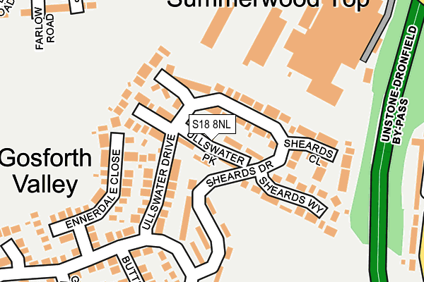 S18 8NL map - OS OpenMap – Local (Ordnance Survey)