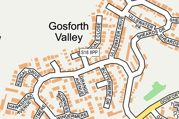 S18 8PP map - OS OpenMap – Local (Ordnance Survey)