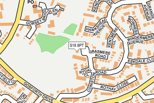 S18 8PT map - OS OpenMap – Local (Ordnance Survey)