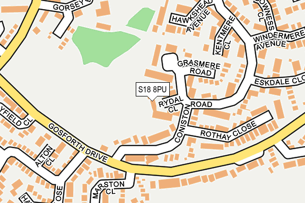 S18 8PU map - OS OpenMap – Local (Ordnance Survey)