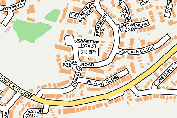 S18 8PY map - OS OpenMap – Local (Ordnance Survey)