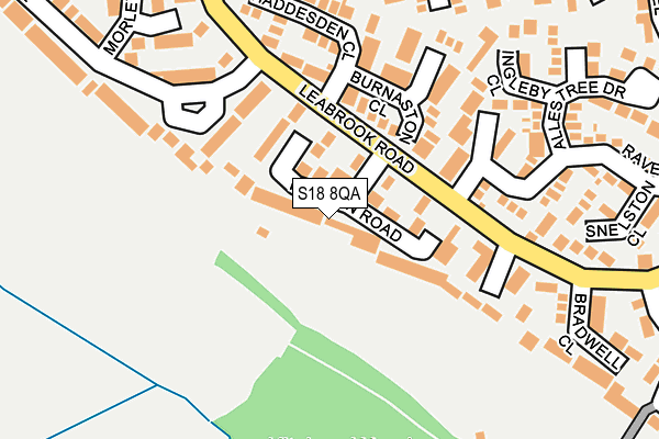 S18 8QA map - OS OpenMap – Local (Ordnance Survey)