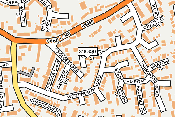 S18 8QD map - OS OpenMap – Local (Ordnance Survey)