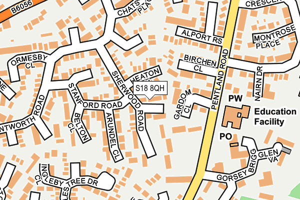 S18 8QH map - OS OpenMap – Local (Ordnance Survey)
