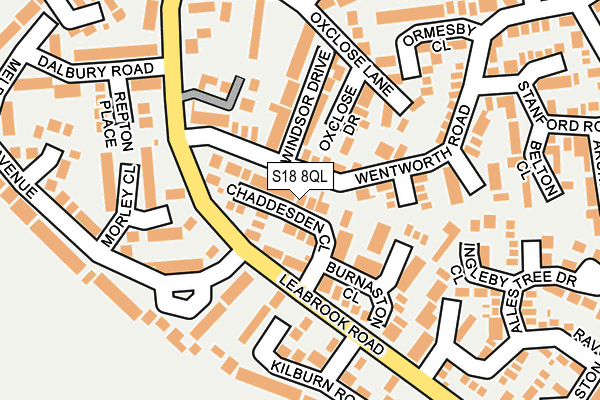 S18 8QL map - OS OpenMap – Local (Ordnance Survey)