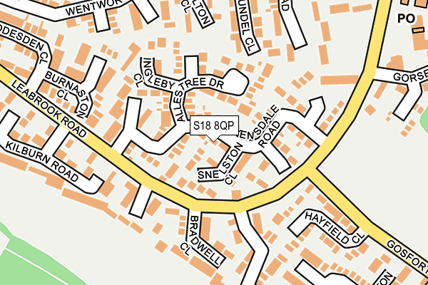 S18 8QP map - OS OpenMap – Local (Ordnance Survey)