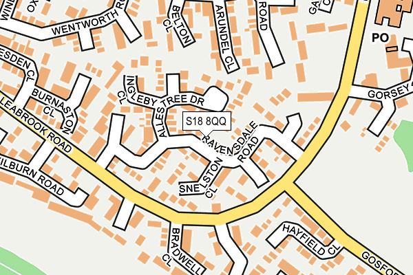 S18 8QQ map - OS OpenMap – Local (Ordnance Survey)