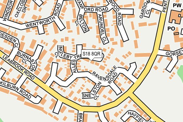 S18 8QR map - OS OpenMap – Local (Ordnance Survey)