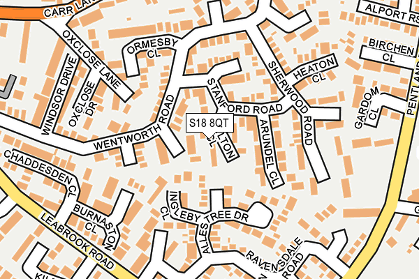 S18 8QT map - OS OpenMap – Local (Ordnance Survey)