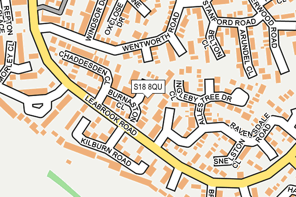 S18 8QU map - OS OpenMap – Local (Ordnance Survey)