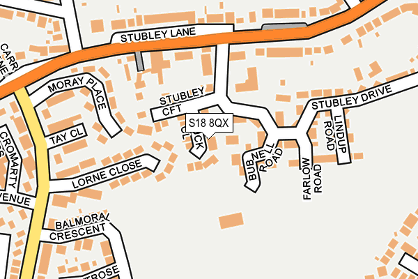 S18 8QX map - OS OpenMap – Local (Ordnance Survey)
