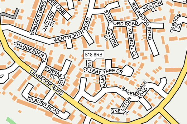 S18 8RB map - OS OpenMap – Local (Ordnance Survey)