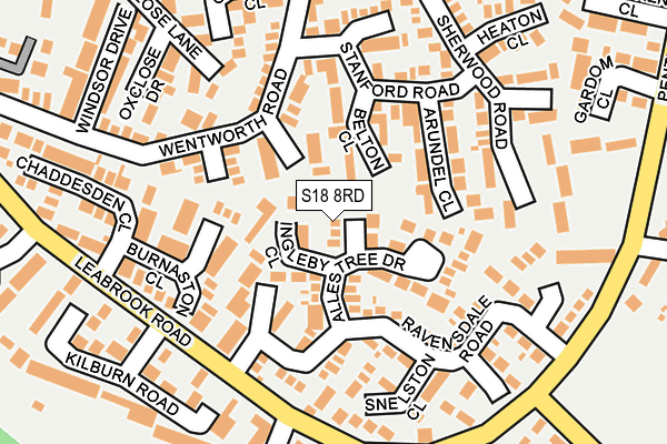 S18 8RD map - OS OpenMap – Local (Ordnance Survey)