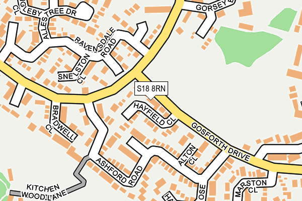 S18 8RN map - OS OpenMap – Local (Ordnance Survey)