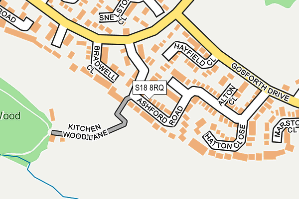 S18 8RQ map - OS OpenMap – Local (Ordnance Survey)