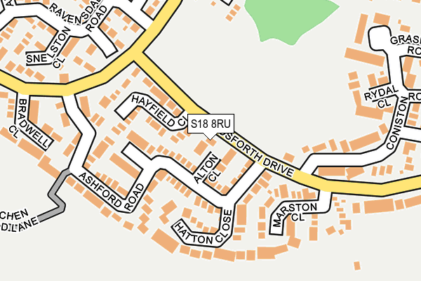 S18 8RU map - OS OpenMap – Local (Ordnance Survey)