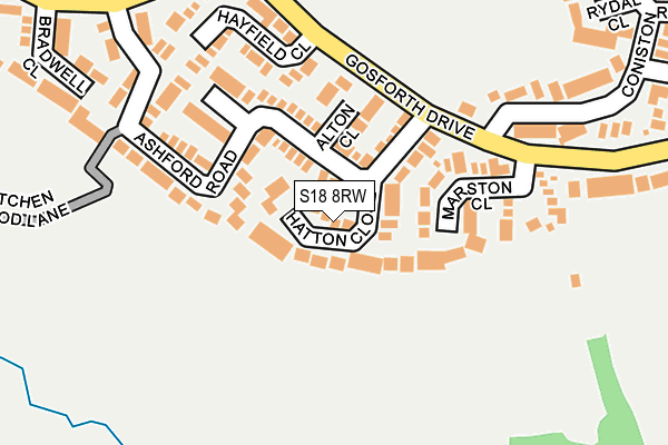 S18 8RW map - OS OpenMap – Local (Ordnance Survey)