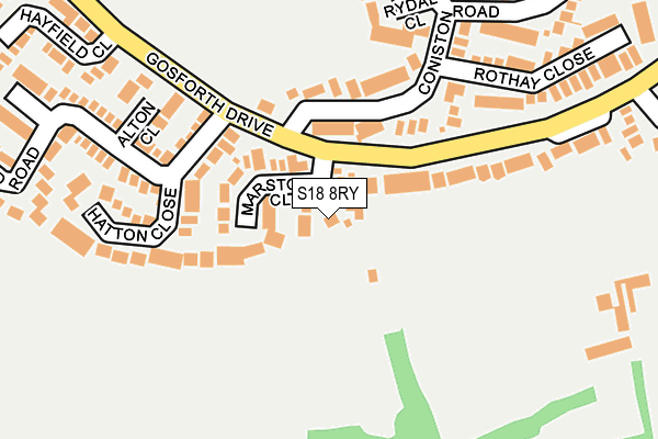 S18 8RY map - OS OpenMap – Local (Ordnance Survey)