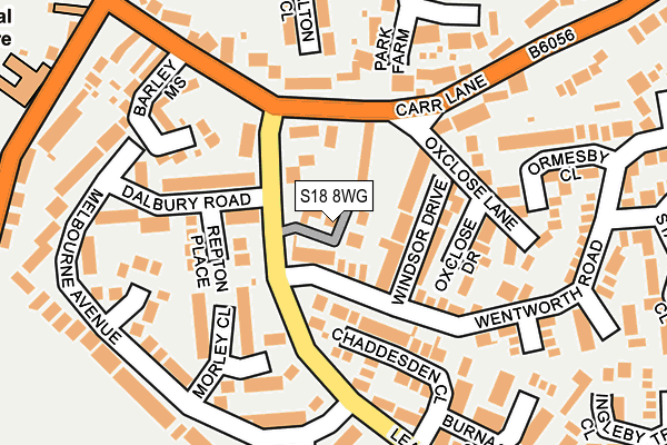 S18 8WG map - OS OpenMap – Local (Ordnance Survey)