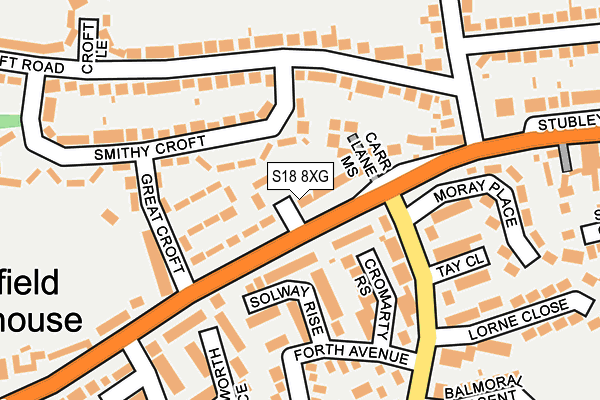 S18 8XG map - OS OpenMap – Local (Ordnance Survey)