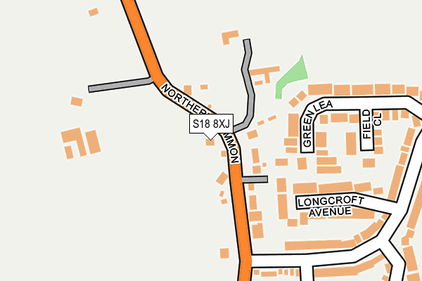 S18 8XJ map - OS OpenMap – Local (Ordnance Survey)