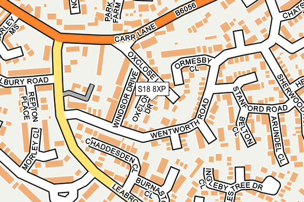 S18 8XP map - OS OpenMap – Local (Ordnance Survey)