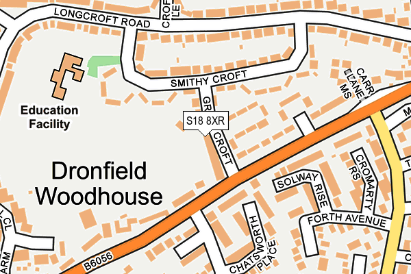 S18 8XR map - OS OpenMap – Local (Ordnance Survey)