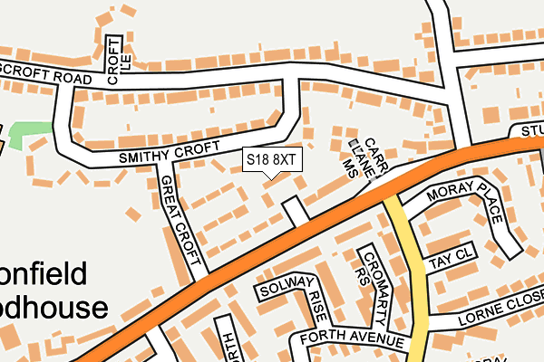 S18 8XT map - OS OpenMap – Local (Ordnance Survey)