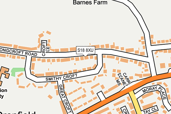 S18 8XU map - OS OpenMap – Local (Ordnance Survey)