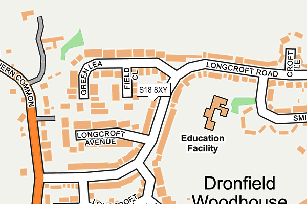 S18 8XY map - OS OpenMap – Local (Ordnance Survey)