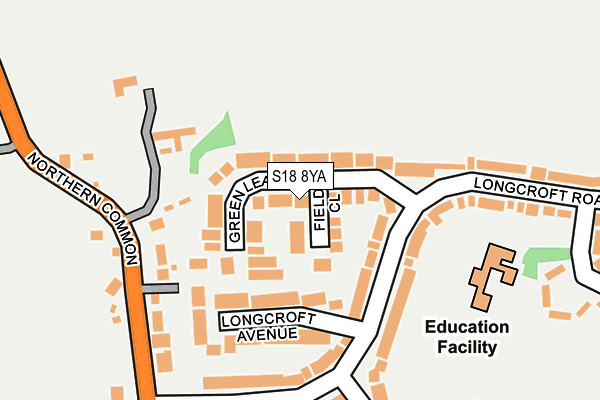 S18 8YA map - OS OpenMap – Local (Ordnance Survey)