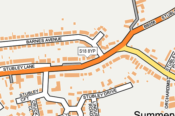 S18 8YP map - OS OpenMap – Local (Ordnance Survey)