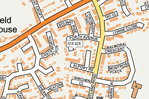 S18 8ZE map - OS OpenMap – Local (Ordnance Survey)