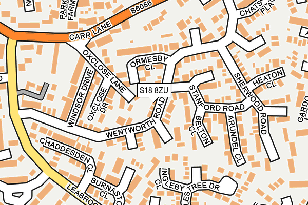 S18 8ZU map - OS OpenMap – Local (Ordnance Survey)