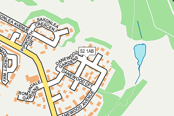 S2 1AB map - OS OpenMap – Local (Ordnance Survey)
