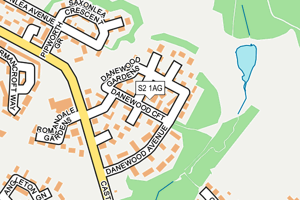 S2 1AG map - OS OpenMap – Local (Ordnance Survey)