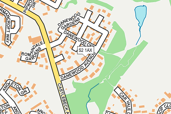 S2 1AX map - OS OpenMap – Local (Ordnance Survey)