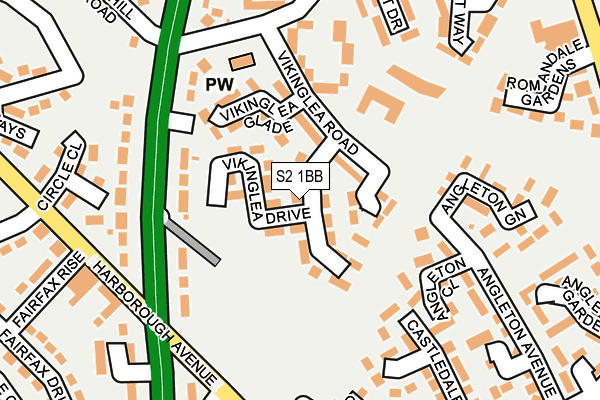 S2 1BB map - OS OpenMap – Local (Ordnance Survey)