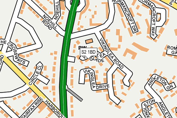 S2 1BD map - OS OpenMap – Local (Ordnance Survey)