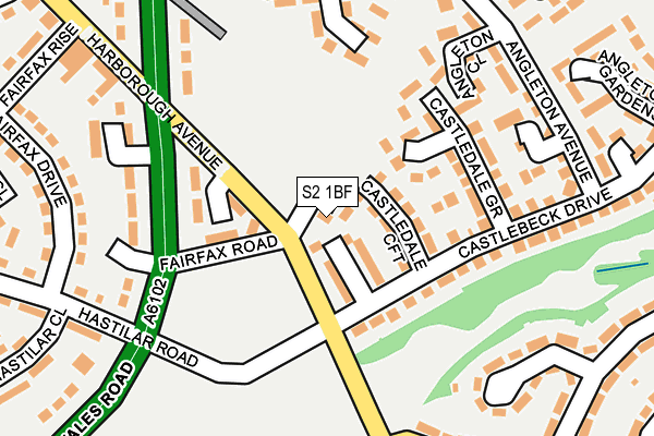 S2 1BF map - OS OpenMap – Local (Ordnance Survey)