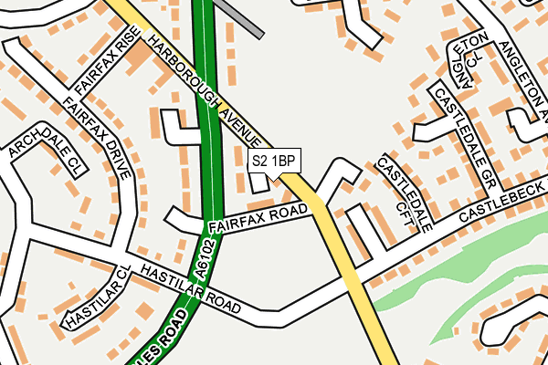 S2 1BP map - OS OpenMap – Local (Ordnance Survey)