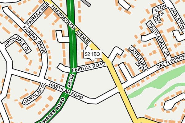 S2 1BQ map - OS OpenMap – Local (Ordnance Survey)