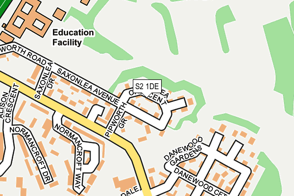 S2 1DE map - OS OpenMap – Local (Ordnance Survey)