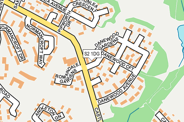S2 1DG map - OS OpenMap – Local (Ordnance Survey)