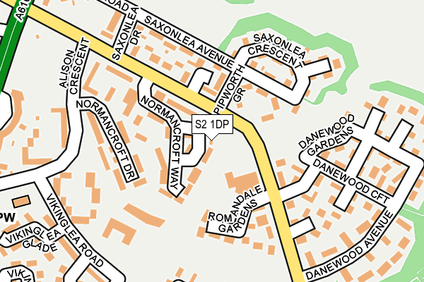 S2 1DP map - OS OpenMap – Local (Ordnance Survey)
