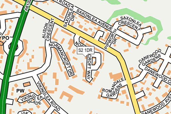 S2 1DR map - OS OpenMap – Local (Ordnance Survey)