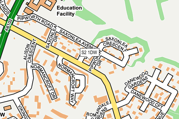 S2 1DW map - OS OpenMap – Local (Ordnance Survey)